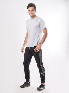 Black Side Striped Men's Jogger Pant (JT-56)