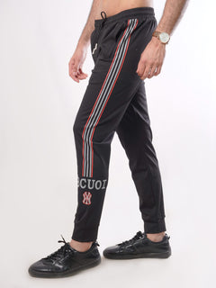 Black Side Striped Men's Jogger Pant (JT-56)