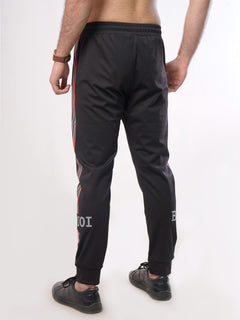 Black Side Striped Men's Jogger Pant (JT-56)