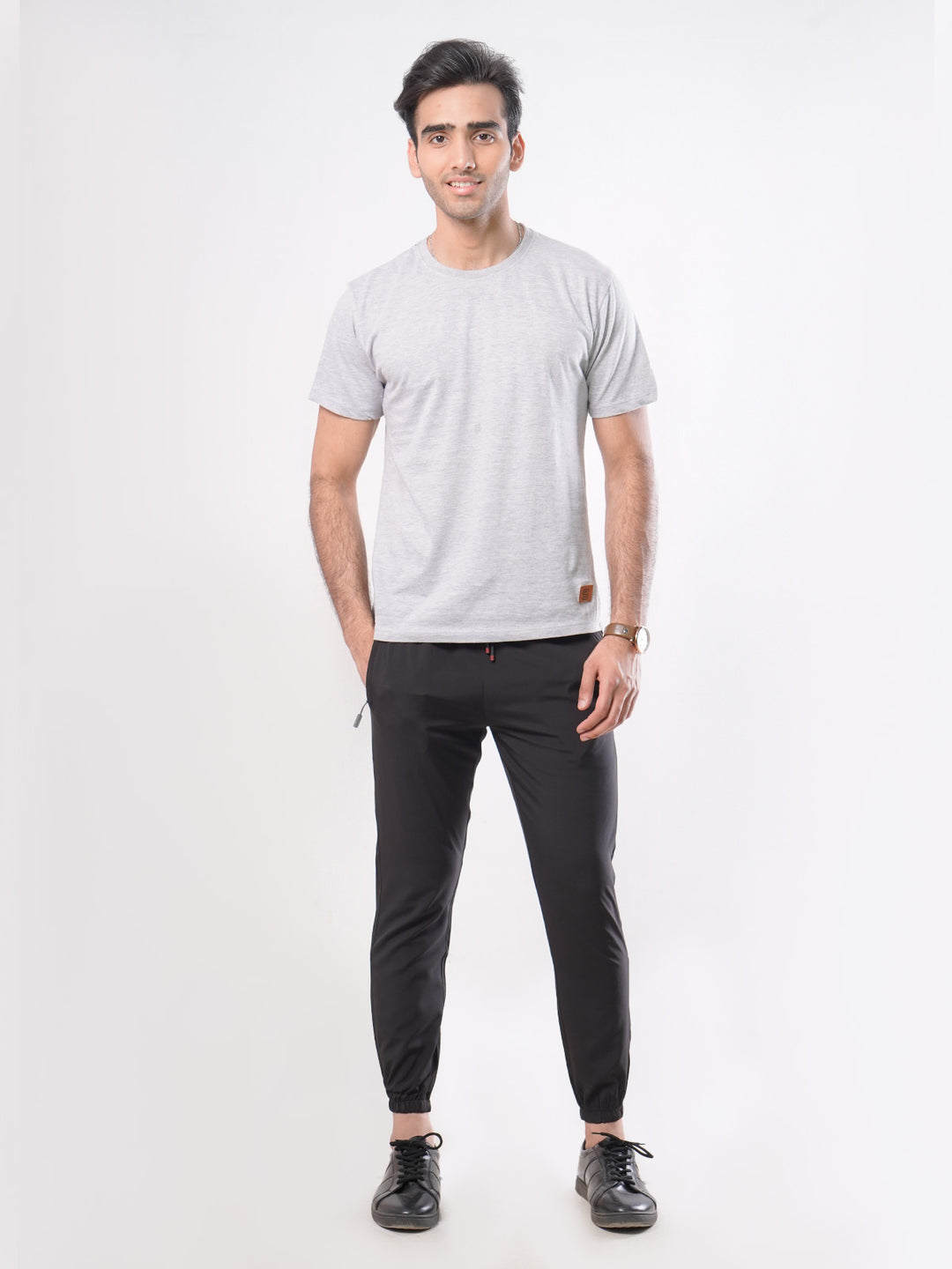 Black Plain Men's Jogger Pant (JT-58)