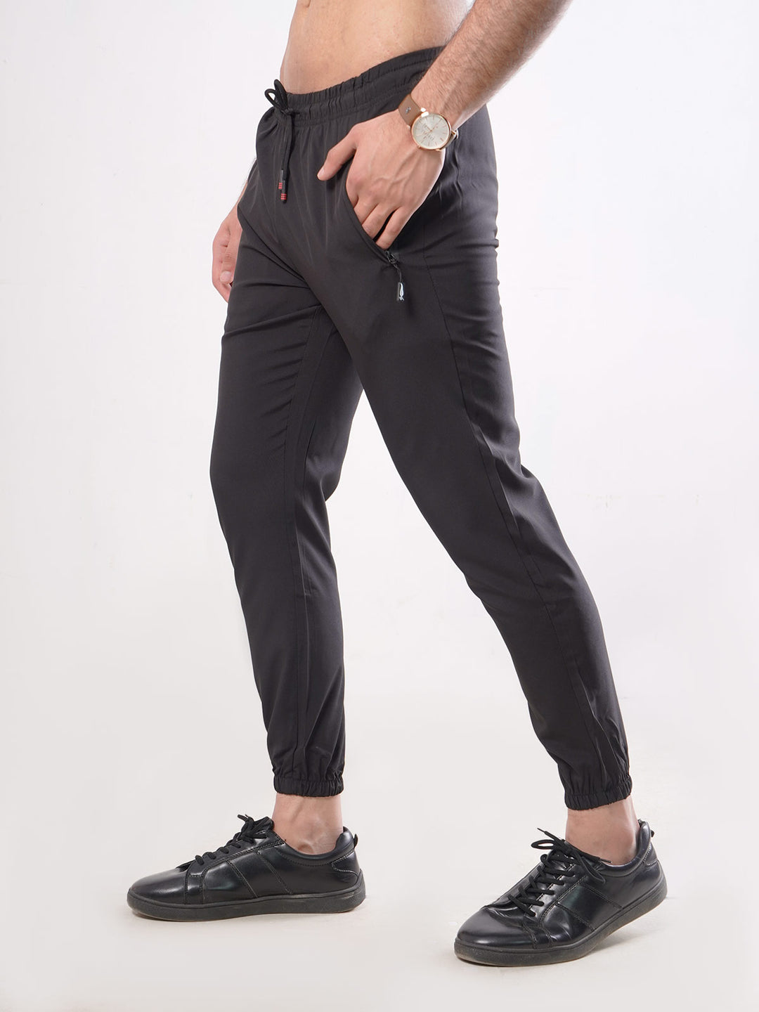 Black Plain Men's Jogger Pant (JT-58)