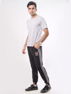 Black Side Striped Men's Jogger Pant (JT-59)