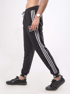 Black Side Striped Men's Jogger Pant (JT-59)