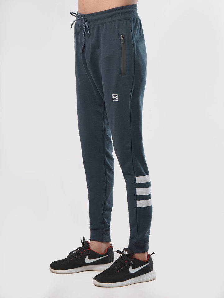 Navy Blue Striped Men's Jogger Pant (JT-70)