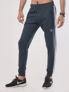 Navy Blue & Light Grey Side Striped Men's Jogger Pant (JT-71)