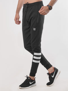 Black Striped Men's Jogger Pant (JT-72)