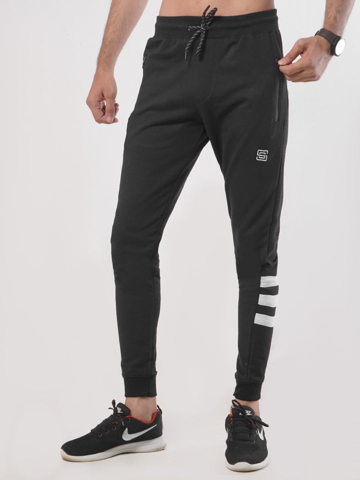 Black Striped Men's Jogger Pant (JT-72)