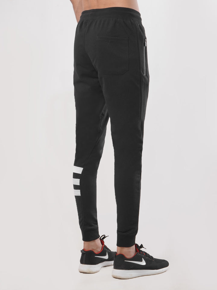 Black Striped Men's Jogger Pant (JT-72)