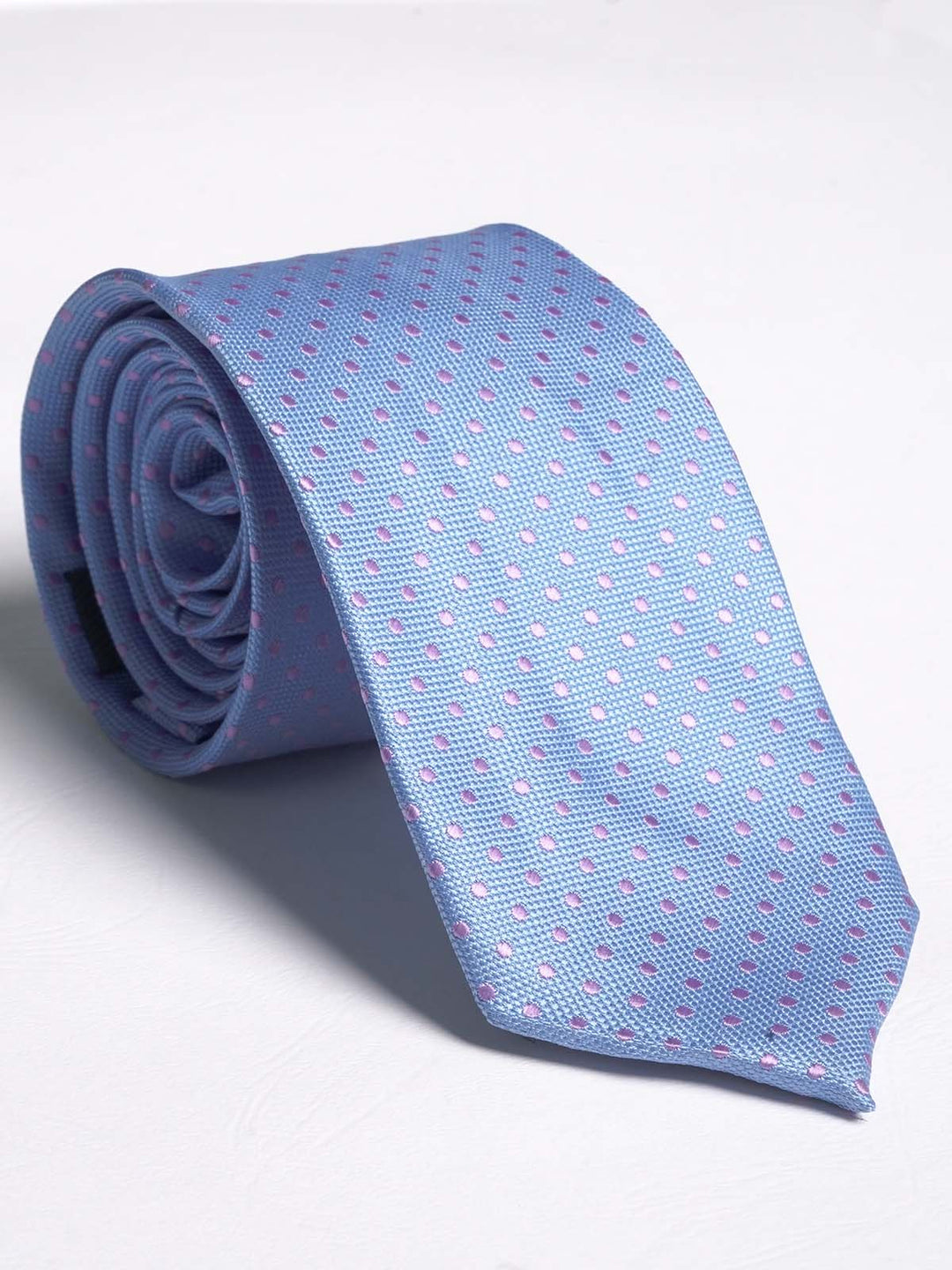 Light Blue Pink Dotted Tie (TIE-577)