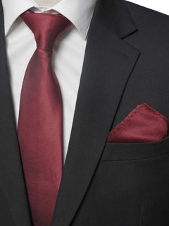 Maroon Plain Tie Set (TS-204)