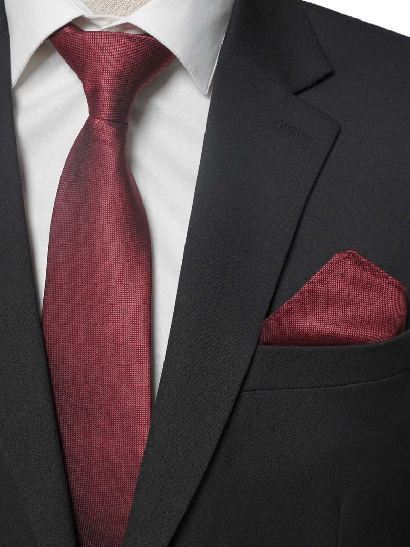 Maroon Plain Tie Set (TS-204)