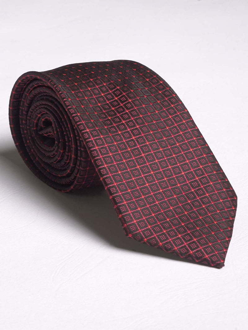 Maroon Luxury Dotted Square Tie (Tie-537)