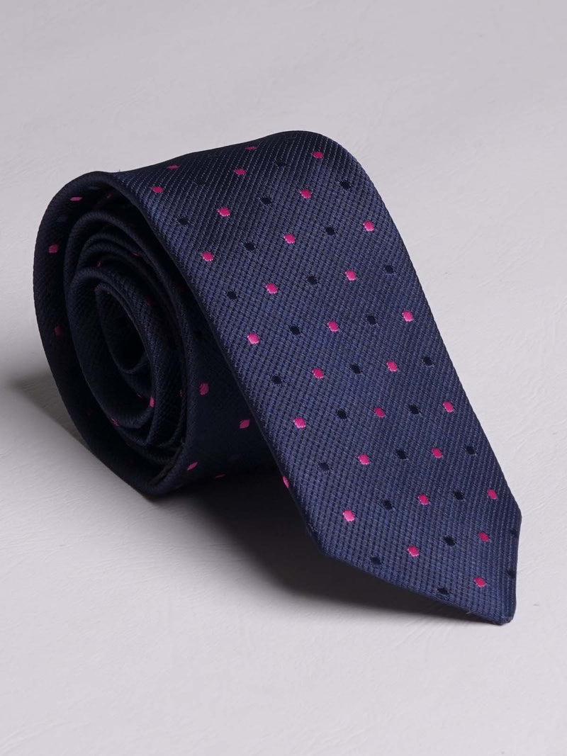 Navy Blue Dotted Tie (TIE-745)