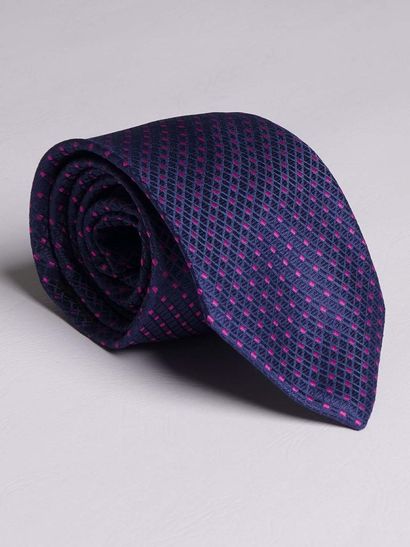 Navy Blue Dotted Tie (TIE-766)