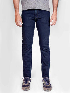 Navy Blue Plain Stretchable Denim Jeans-22