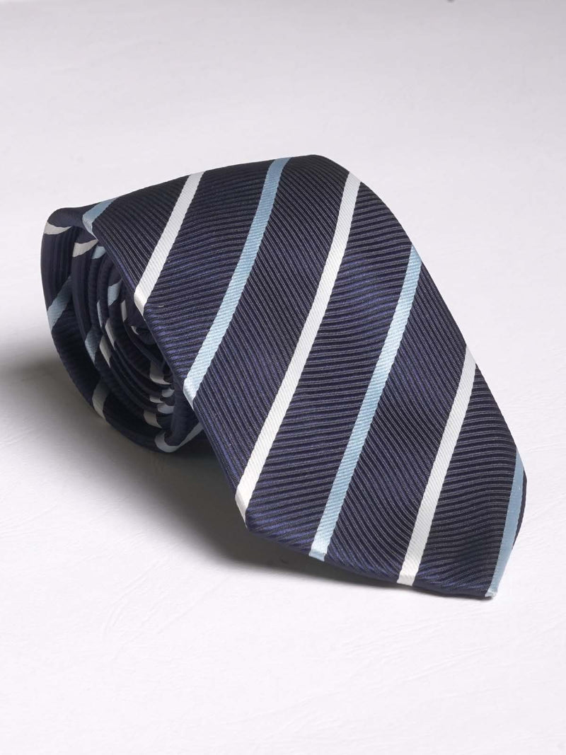 Navy Blue Luxury Multi Stripe Tie (Tie-581)