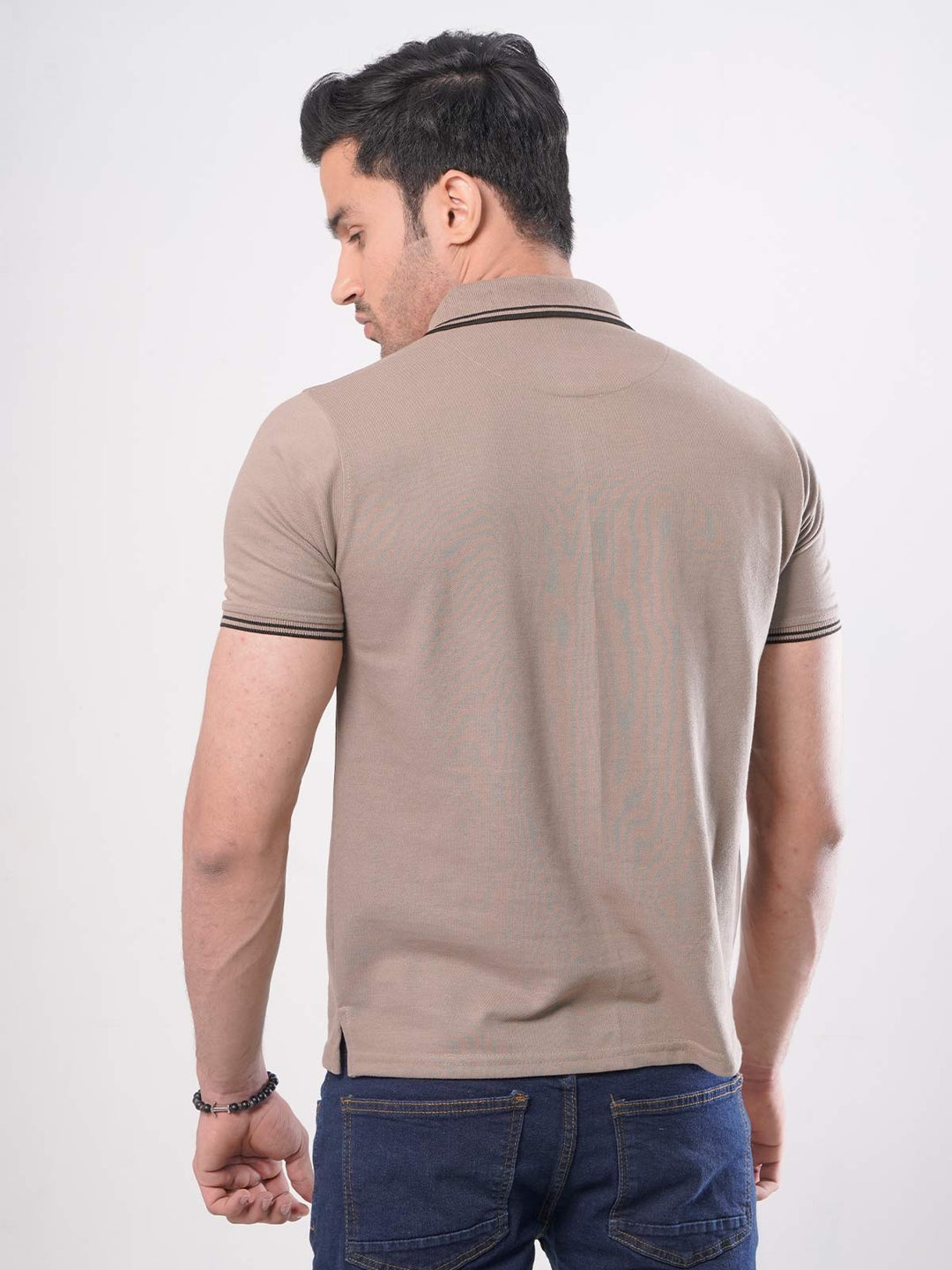 Light Brown Plain Half Sleeves Polo T-Shirt (POLO-413)