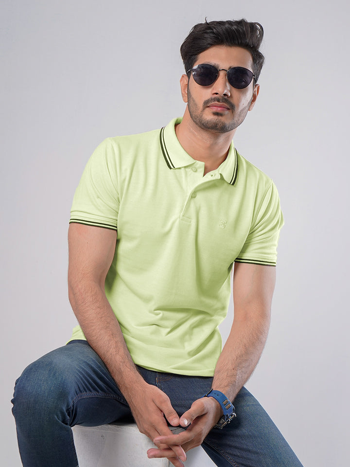 Lemon Plain Half Sleeves Polo T-Shirt (POLO-477)