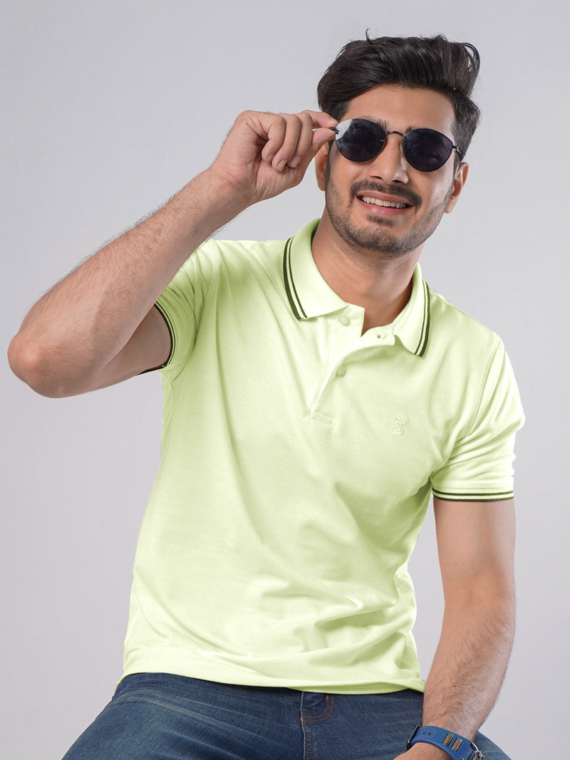 Lemon Plain Half Sleeves Polo T-Shirt (POLO-477)