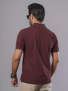 Maroon Classic Half Sleeves Cotton Polo T-Shirt (POLO-482)