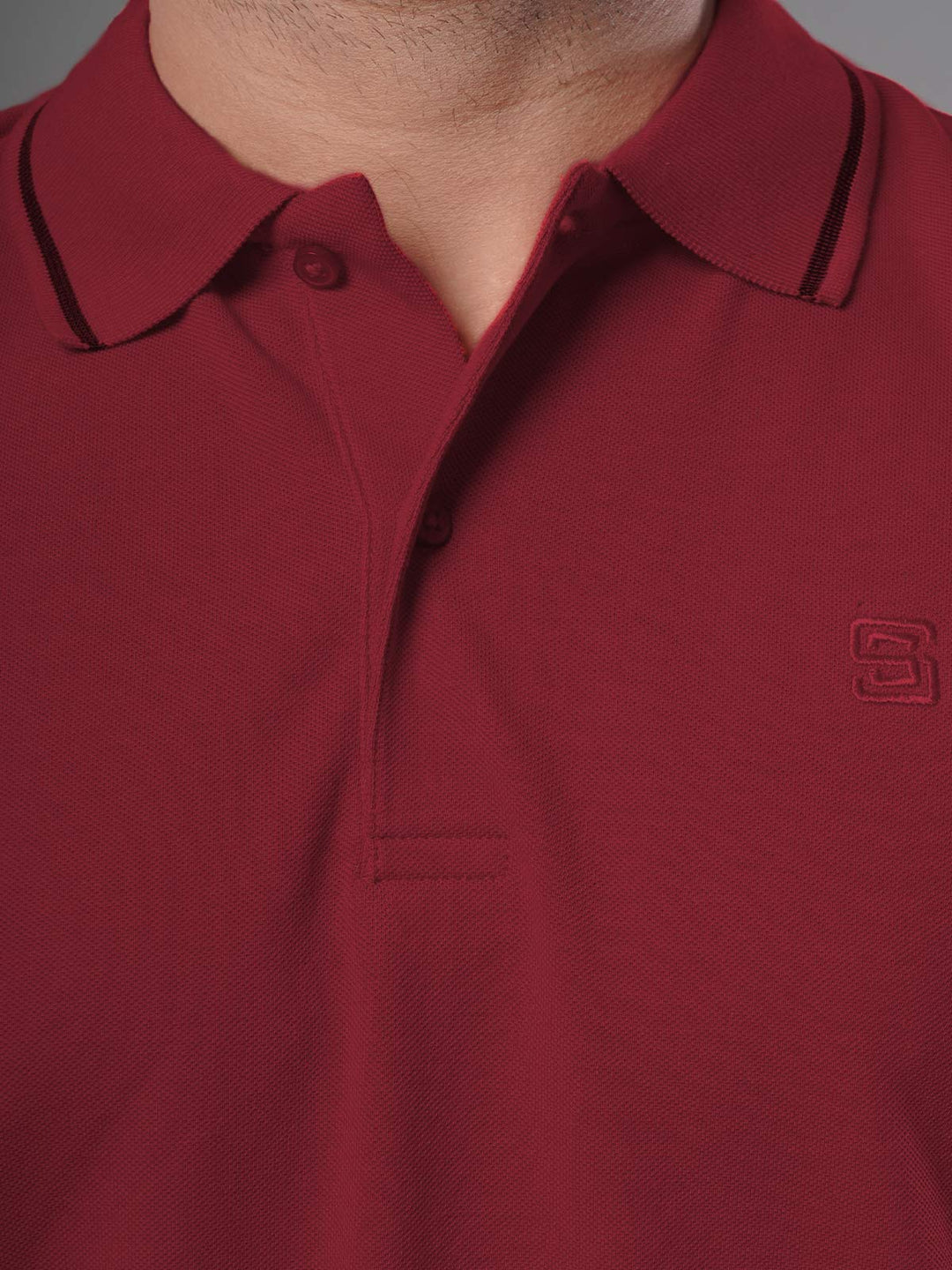 Red Classic Half Sleeves Cotton Polo T-Shirt (POLO-487)