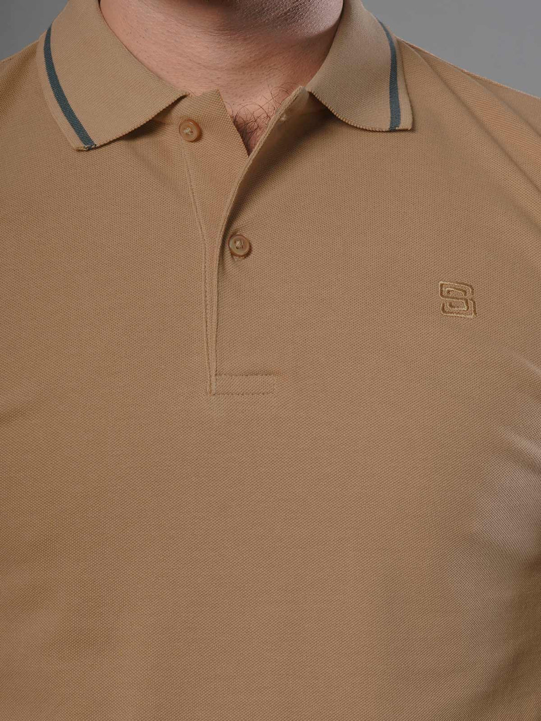 Mustard Classic Half Sleeves Cotton Polo T-Shirt (POLO-490)