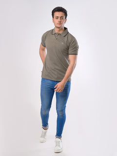 Light Brown Plain Half Sleeves Polo T-Shirt (POLO-494)