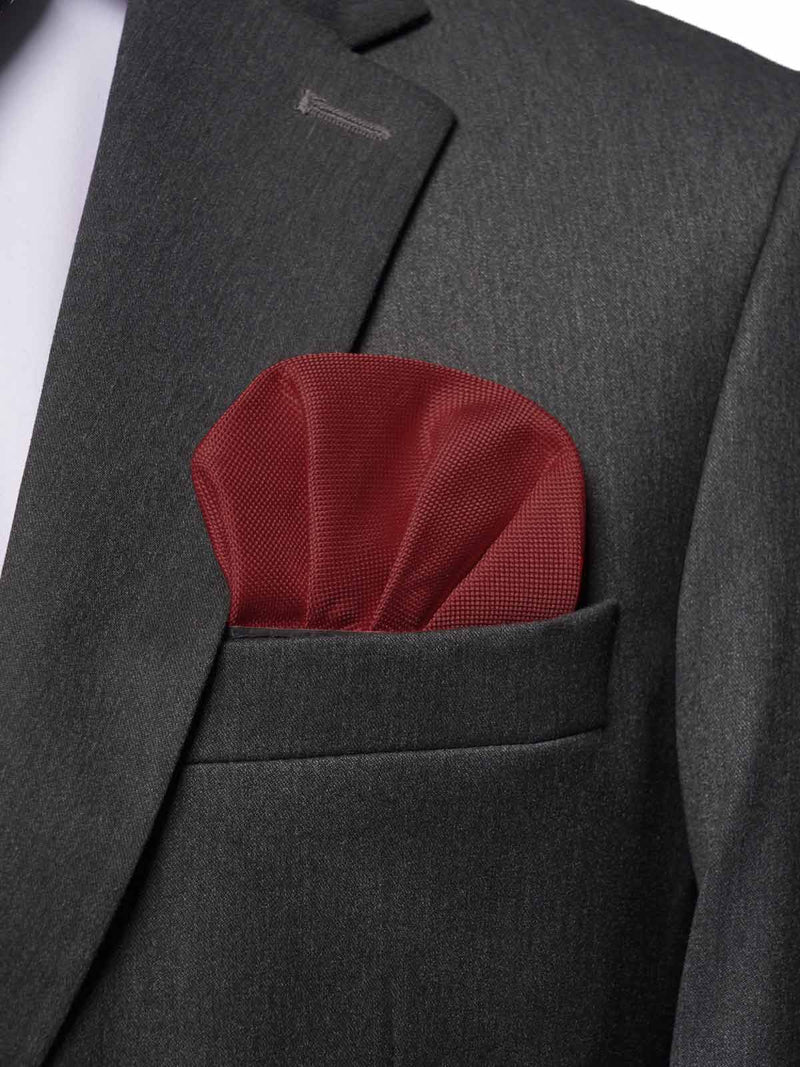 Red Self Pocket Square (PS-345)