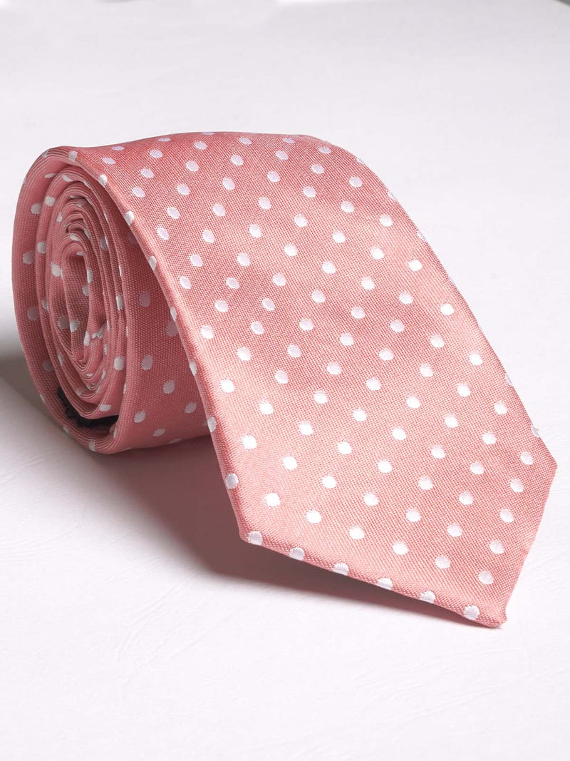 Pink With White Dot Tie (Tie-575)