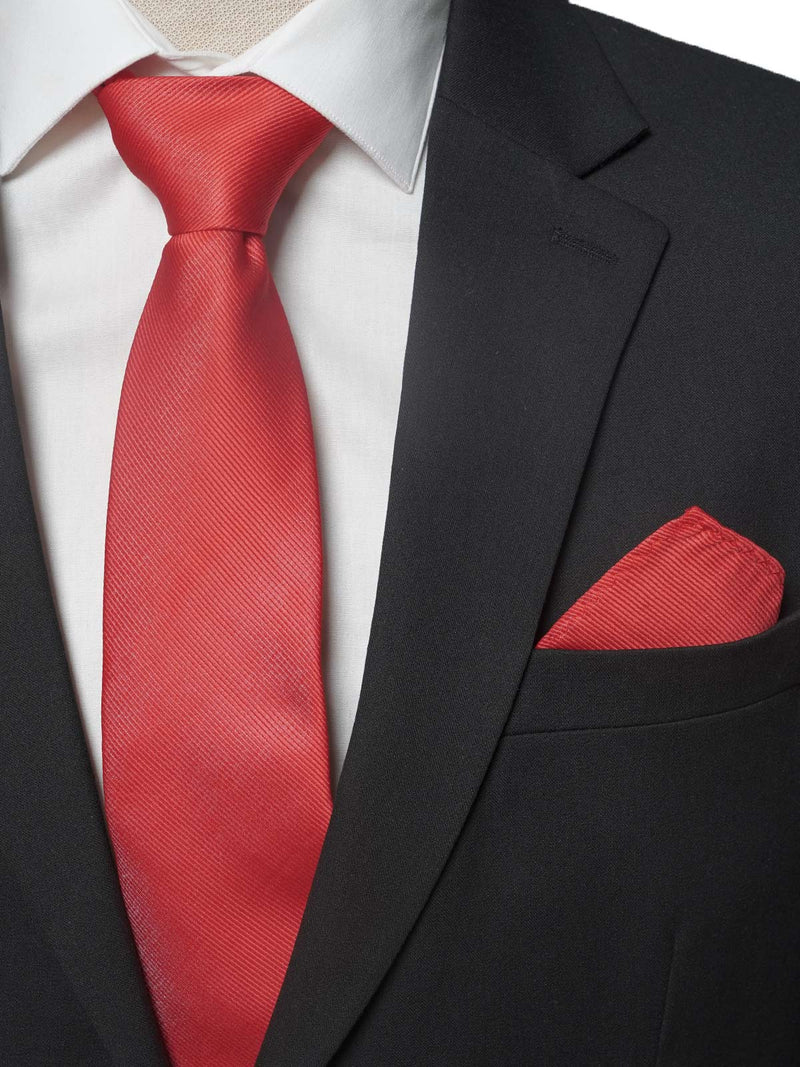 Red Plain Tie Set (TS-176)