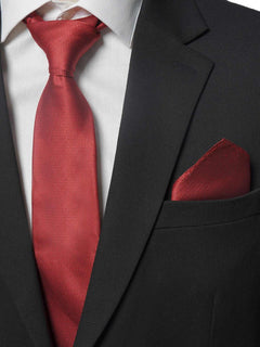 Red Plain Tie Set (TS-203)