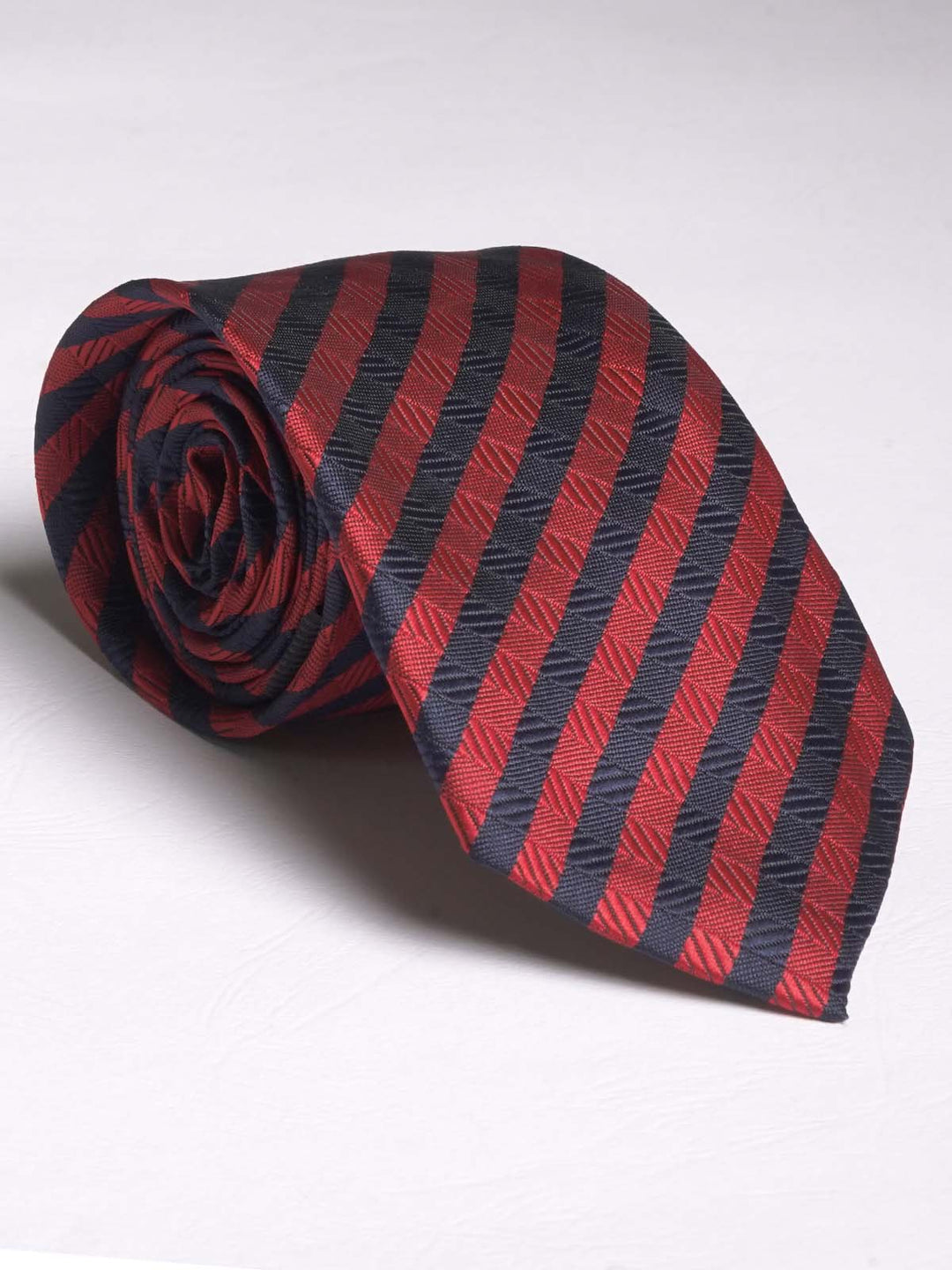 Red Elegent Black Stripe Tie (Tie-584)