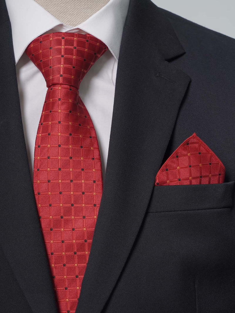 Red Checkered Tie Set (TS-224)