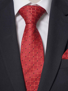 Red Checkered Tie Set (TS-224)