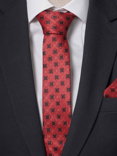 Red Multi Pattern Tie Set (TS-233)