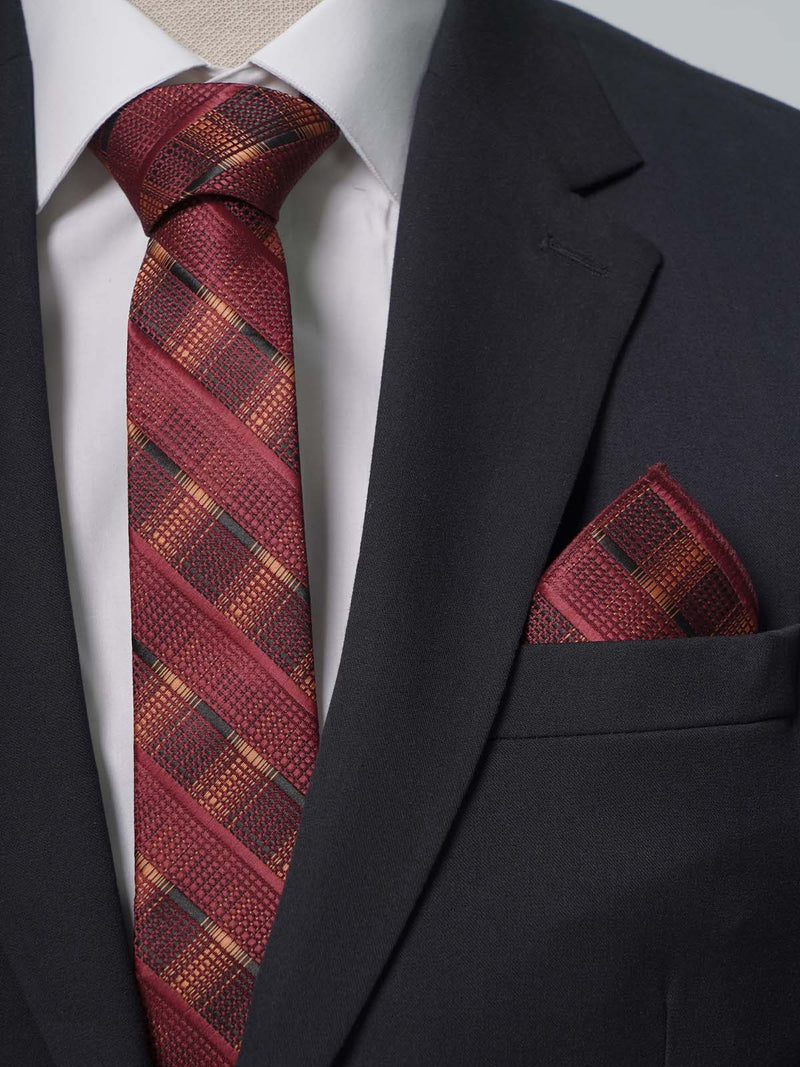 Red Multi Striped Tie Set (TS-230)