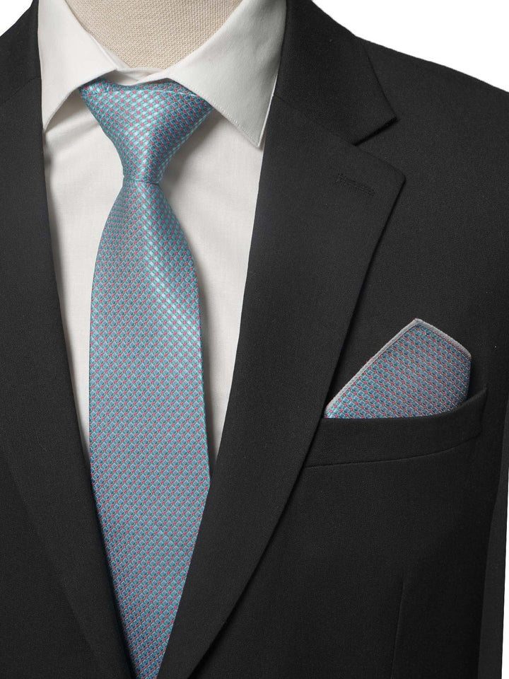 Sea Green Square Dotted Tie Set (TS-177)