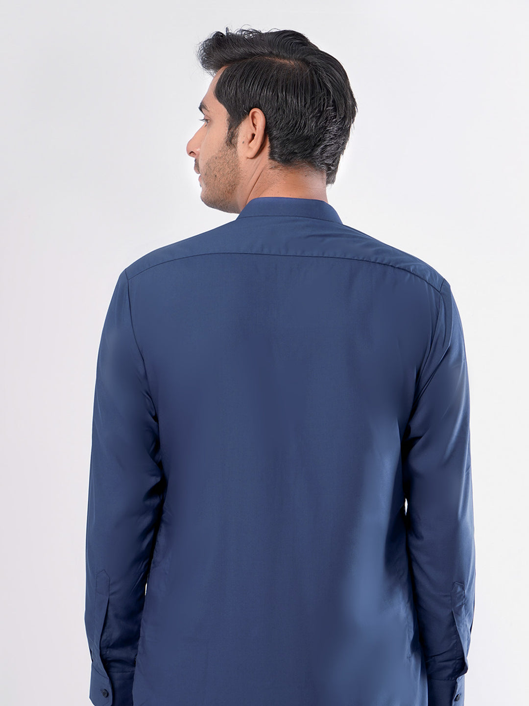 Dark Blue Plain Exclusive Range Ban Collar Designer Suit (SK-371)