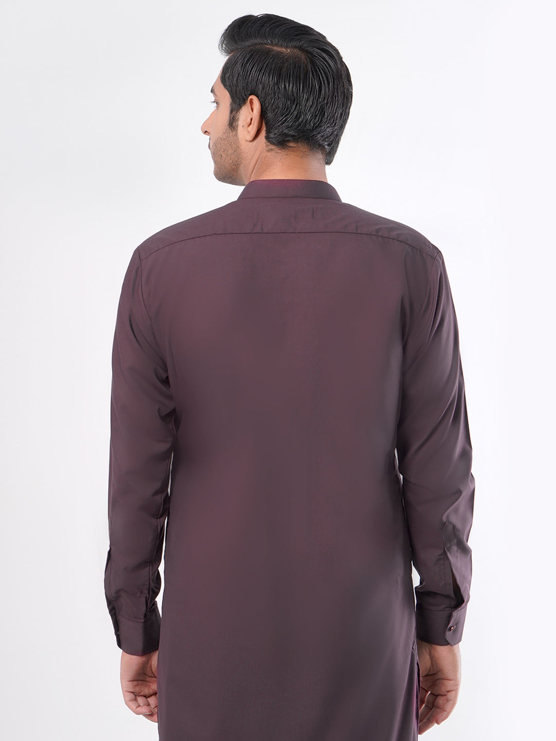 Maroon Plain Exclusive Range Ban Collar Designer Suit (SK-373)