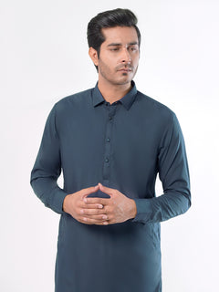 Dark Blue Plain Exclusive Range Designer Shalwar Kameez (SK-376)