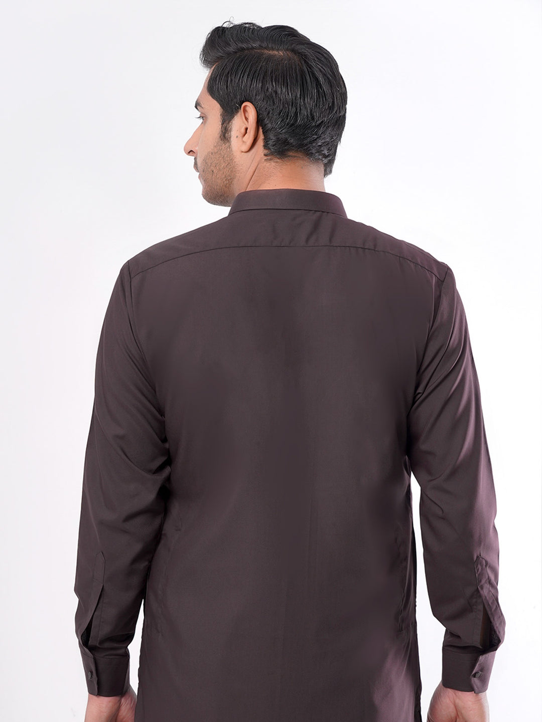 Dark Brown Plain Exclusive Range Designer Shalwar Kameez (SK-377)