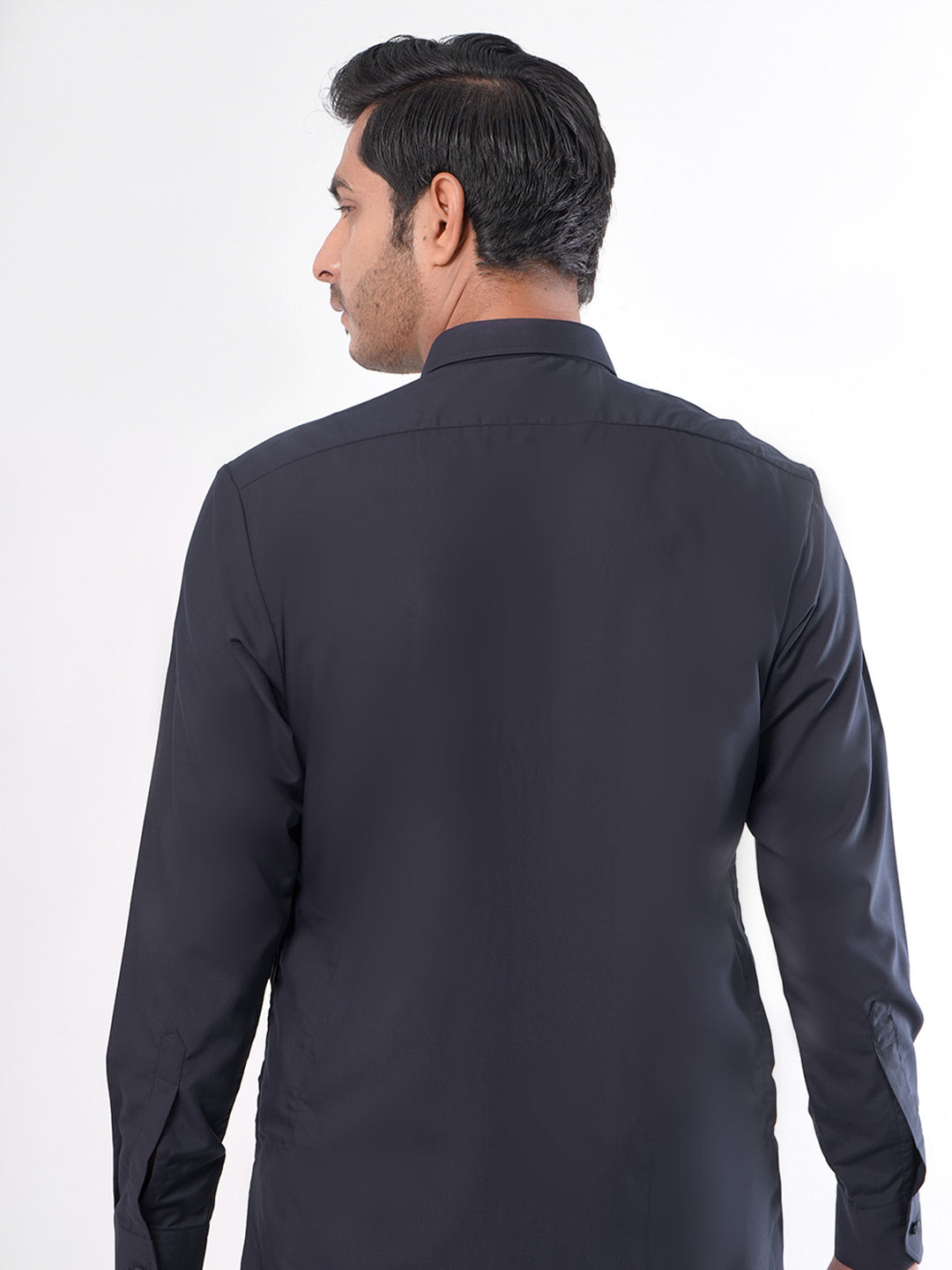 Navy Blue Plain Exclusive Range Designer Shalwar Kameez (SK-378)