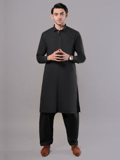 Black Plain Exclusive Range Designer Shalwar Kameez (SK-388)