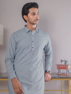 Ash Grey Self Exclusive Range Designer Shalwar Kameez (SK-392)