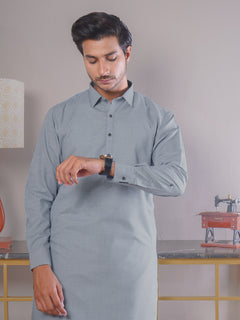 Ash Grey Self Exclusive Range Designer Shalwar Kameez (SK-392)