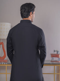 Navy Blue Plain Exclusive Range Designer Shalwar Kameez (SK-400)