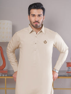 Beige Plain Exclusive Range Designer Shalwar Kameez (SK-402)