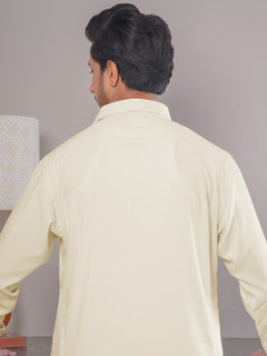 Cream Plain Exclusive Range Designer Shalwar Kameez (SK-403)