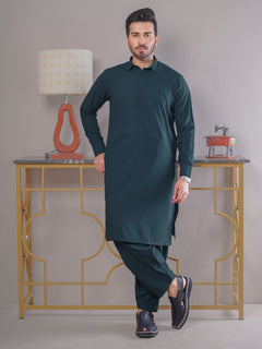 Dark Turquoise Self Exclusive Range Designer Shalwar Kameez (SK-411)