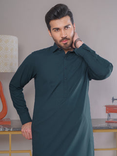 Dark Turquoise Self Exclusive Range Designer Shalwar Kameez (SK-411)